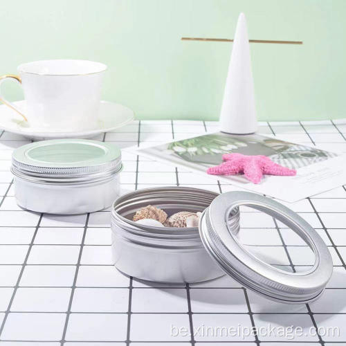 150 мл 5 унцый срэбнай алюмініевай волава з празрыстым верхняй часткай